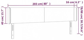 fekete szövet LED-es fejtámla 203 x 16 x 78/88 cm
