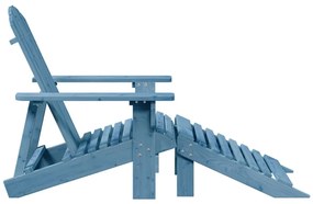 kék tömör fenyőfa Adirondack szék zsámollyal