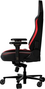 LORGAR Gamer szék, fém váz, multiblokk mechanizmus, 4D karfák, 5 csillagos alumínium láb, gázlift, szövet műbőr, fekete-piros