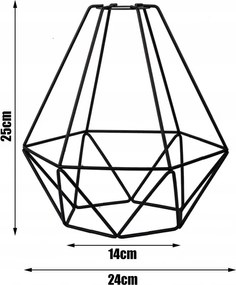 KÉSZLETKISÖPRÉS! Glimex Diamond Eko nagy méretű drót búrás függőlámpa fehér 1xE27