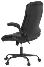 Fekete ökobőr irodai szék hintamechanikával. KA-Y344 BK