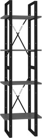 vidaXL 4-szintes szürke szerelt fa könyvszekrény 40 x 30 x 140 cm