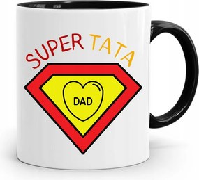 Fekete Apák Napi Ajándék Bögre Szuper Apukáknak fényképes nyomtatással