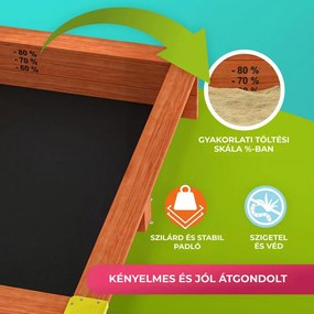 SUNNY verandás homokozó, 130x130x143cm, barna/narancssárga Jurhan