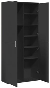 fekete szerelt fa magasszekrény 80 x 35 x 180 cm