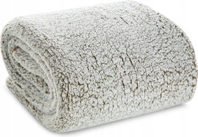 Takaró 200x220 bézs fehér meleg puha ágytakaró kanapé vastag