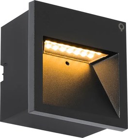 Modern fali lámpa fekete, beépített LED-del - Gem 2