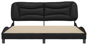fekete műbőr ágykeret matrac nélkül Hvar 180x200 cm