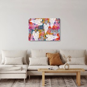 Kép - szív egy absztrakt háttérben (üvegen) (70x50 cm)