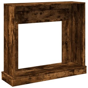 füstös tölgy színű szerelt fa kandallóburkolat 100x30x87,5 cm