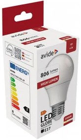 LED izzó, E27, gömb, A60, 8W, 806lm, 3000K, AVIDE (AVLED010)