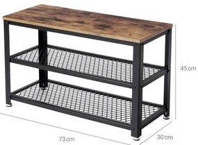 Cipőtároló DAVOR barna/fekete