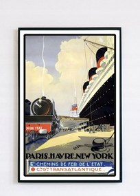 Régi háború előtti poszter Paris-NewYork1925r.70x50