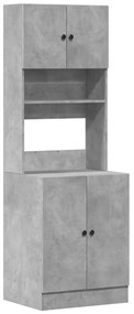 Betonszürke szerelt fa konyhaszekrény 60 x 50 x 180 cm