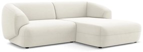 Fehér bársony sarokkanapé (jobb oldali) Moana – Makamii
