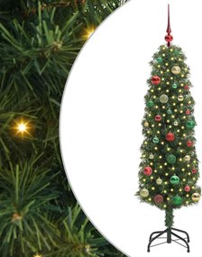 vidaXL Mű karácsonyfa 150 LED-del Zöld 150 cm PVC, acél és műanyag