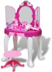 vidaXL Gyerek álló fésülködőasztal 3 tükörrel, fényekkel és hangeffektusokkal