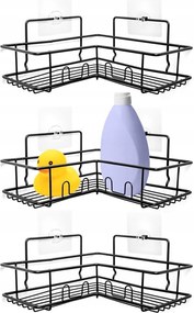 3x Fürdőszoba polc öntapadós zuhany kozmetikumok kiegészítők