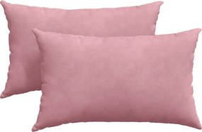 vidaXL Kanapé párnák 2 pcs Rózsaszín 50 x 30 cm Bársonyos szövet