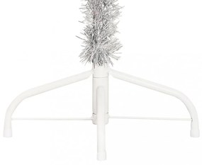 ezüstszínű PET fél műkarácsonyfa állvánnyal 150 cm