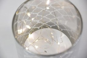 Díszlámpás készlet fehér üveg microLED láng nélkül