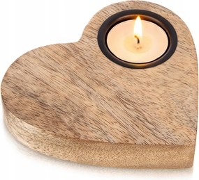 Gyertyatartó Fa állvány gyertyatartó teamécses asztal Szív 13 cm