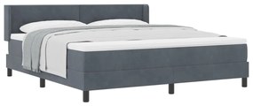 vidaXL Boxspring Ágy Matraccal Sötétszürke 180x200 cm Bársony