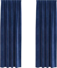 vidaXL Sötétítő függönyök 2 pcs Sötét kék 140 x 245 cm Bársony