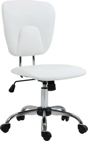 Vinsetto Karfa Nélküli Irodai Szék Diákoknak, Magasság és Dőlésszög Állítással, 120 kg Teherbírással, 50x54x87.5-96.5 cm Fehér | Aosom