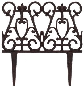 Leszúrható öntöttvas ágyásszegély, 26,5 x 27 cm