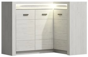 Sarok komód Nadenas N15 K (fehér craft) (meleg fehér LED világítás). 1058238