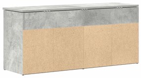 betonszürke szerelt fa cipőpolc 102x30,5x45 cm