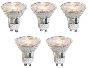 5 darabos GU10 50 mm-es LED izzókészlet, átlátszó, 3W, 250 lm, 2200K