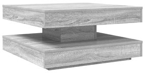 Szürke sonoma dohányzóasztal 360 fokban forgatható 70x70x34,5cm