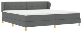Boxspring Ágy Matraccal - Sötétszürke, 200x200 cm Szövet