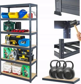 Tárolószekrény fém Premium Helios 213x75x60cm 6Px350kg Tömör