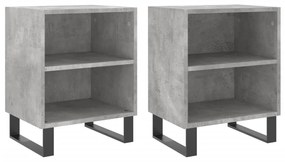 2 db betonszürke szerelt fa éjjeliszekrény 40x30x50 cm