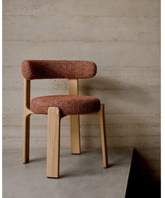 Natúr színű-terrakotta színű kőrisfa étkezőszék Granite – Kave Home