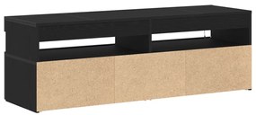 TV Szekrény LED Fekete Tölgy 120x35x40 cm Mérnöki Fa