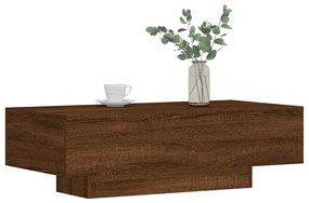 Barna tölgyszínű szerelt fa dohányzóasztal 100x49,5x31 cm