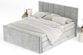 Világosszürke ágyneműtartós boxspring ágy 160x200 cm Ava – Maison de Rêve