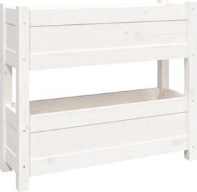 vidaXL fehér tömör fenyőfa növénytartó 77x25x66 cm
