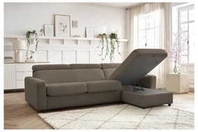 Barna kinyitható sarokkanapé (variálható) Monaco – Bobochic Paris