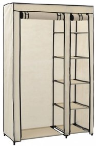 krémszínű összecsukható szövet ruhásszekrény 110 x 45 x 175 cm