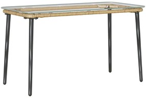 Kerti Asztal Természetes 80 x 40 x 45.5 cm Poli rattan