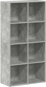 vidaXL betonszürke szerelt fa könyv-/tálalószekrény 66 x 30 x 130 cm