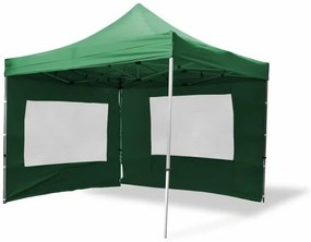 GARTHEN Összecsukható kerti sátor 3 x 3 m zöld+4 db oldalfal
