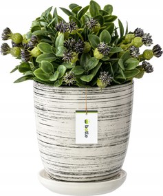 Kerámia kaspó ø13cm, fehér-fekete