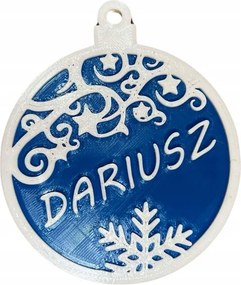 Személyre szabott karácsonyfadísz névvel Fehér-Kék