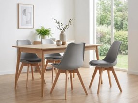 Szürke BALI MARK szék bükk lábakkal, sötétszürke ülőke